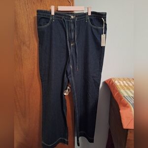 Free Assembly NWT Women's Dark Blue Denim Wide Leg Pants Size 22